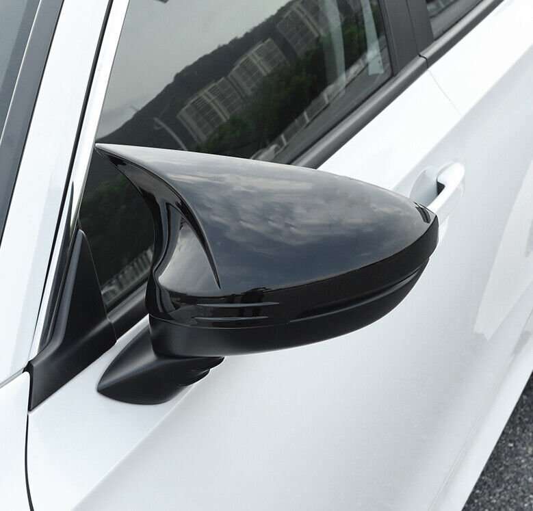 Gloss Black OX Horn Rear View Side Door Mirror Cover For Acura Integra 2023-2024