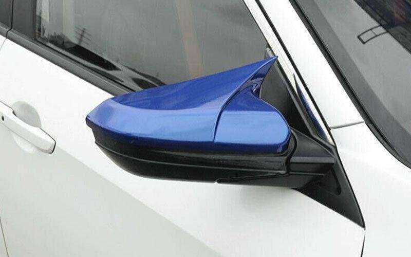 For Honda Civic Sedan Hatchback 16-2021 Blue OX Horn Rear View Side Mirror Cover