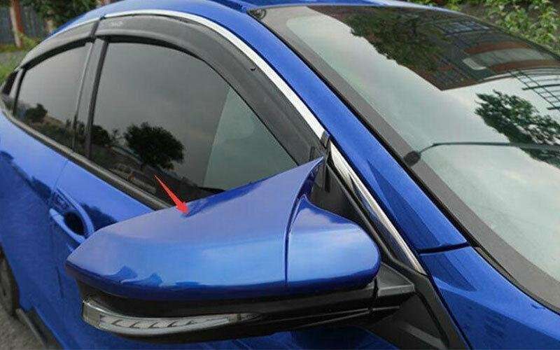 For Honda Civic Sedan Hatchback 16-2021 Blue OX Horn Rear View Side Mirror Cover