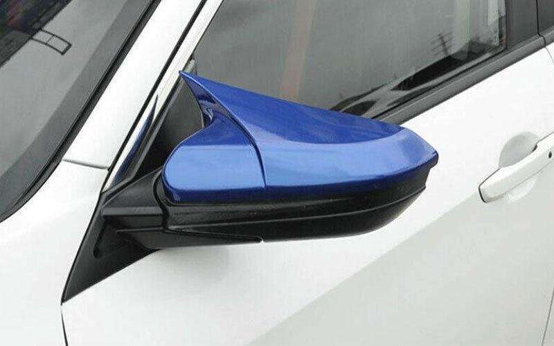 For Honda Civic Sedan Hatchback 16-2021 Blue OX Horn Rear View Side Mirror Cover