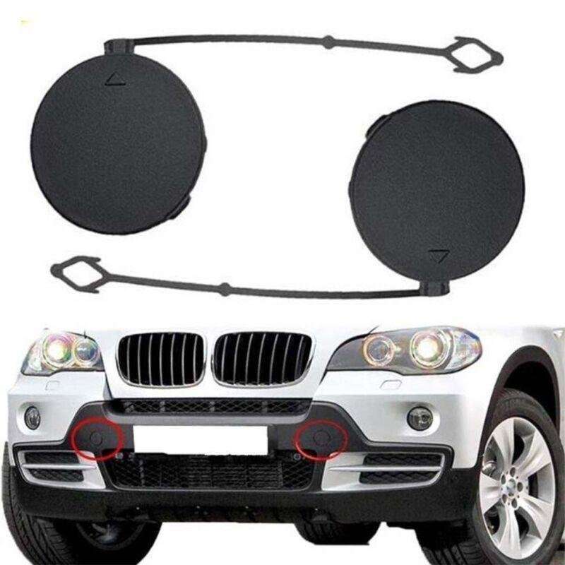 For BMW X5 E70 2006-2010 1 Pair Front Bumper Tow Trailer Hook Eye Cover Caps