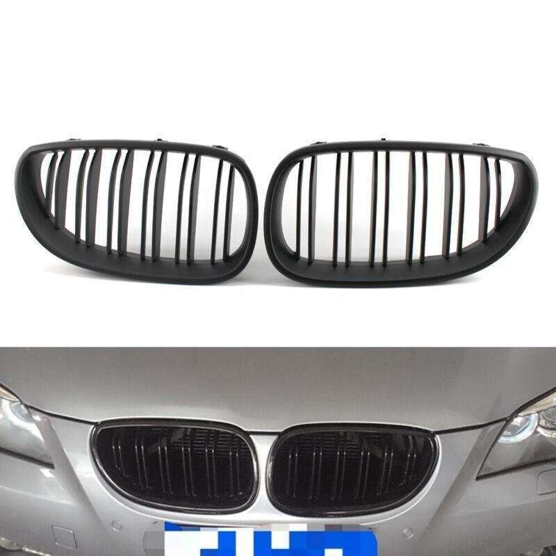 Pair Of Matte Black Slat Grille Fit For BMW E60 E61 M5 5 Series 2003-2009