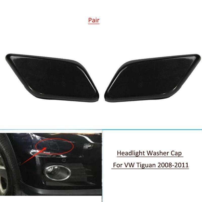 For VW Tiguan 2008-2011 Front Bumper Headlight Washer Nozzle Cover Cap Pair