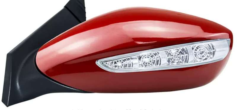 Red Left For Hyundai Sonata 8th 2010-2014 Rearview Mirror Assembly 8 Wires 1X