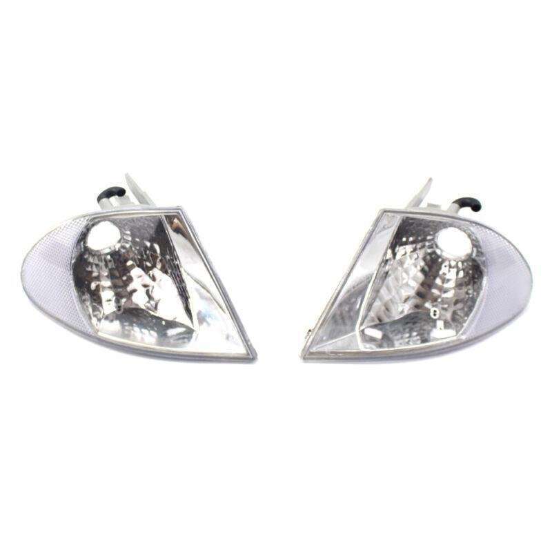 Pair Clear Crystal Corner Parking Signal Lights Fit 98-01 BMW E46 3-Series Sedan
