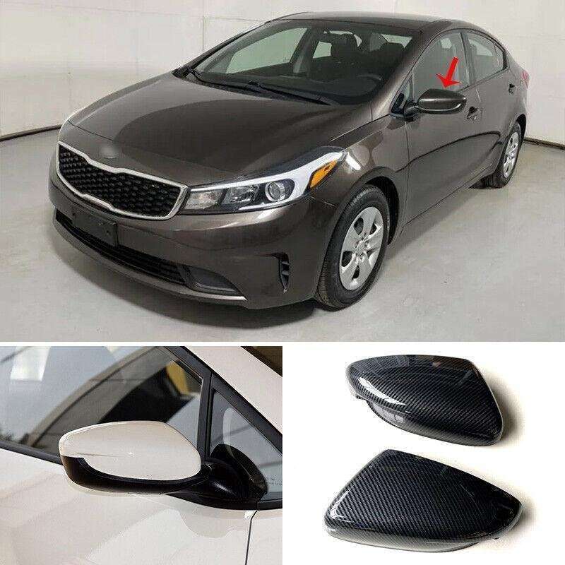 Car For Kia Forte K3 2014-18 Carbon Fiber Door Side Rear View Mirror Cover Trim