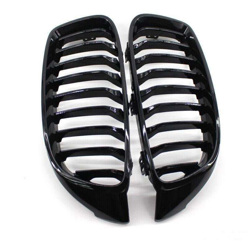 2X/Set Car Grille Shiny Black for BMW 4 Series F32 F33 F36 F82 Coupe Mesh Grill