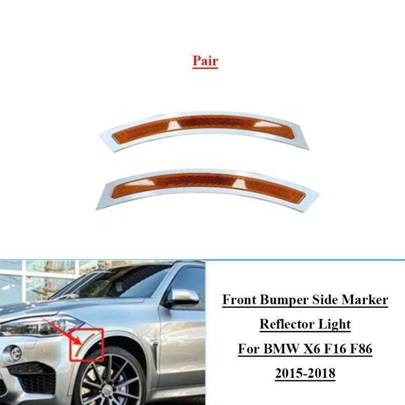 2pcs Front Bumper Side Marker Reflector Light For BMW X6 F16 F86 2015-2018