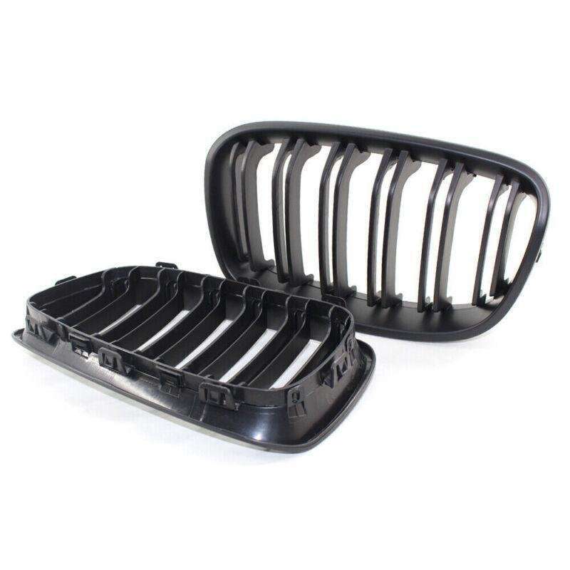 For BMW F20 F21 1-Series 11-14 Matte Black Double Slat Front Grill Kidney Grille