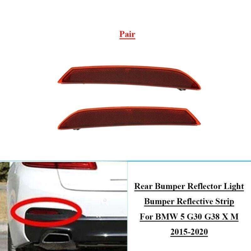 2x Rear Bumper Reflector Bumper Reflective Strip For BMW 5X G30 G38 M 15-20 LR