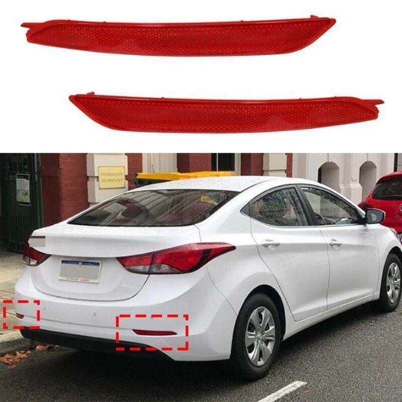 For Hyundai Elantra Sedan 2014-2016 1 Pair Rear Bumper Reflector Light Cover