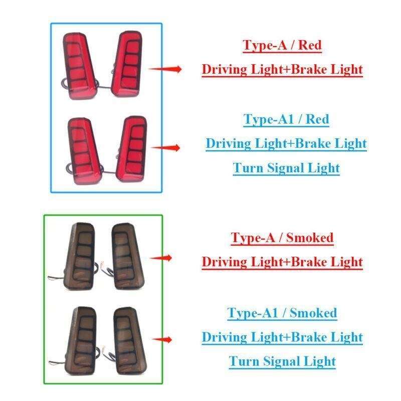 Red Rear Bumper Reflector Brake Light For Toyota Vellfire Alphard 15-18 Pair A1