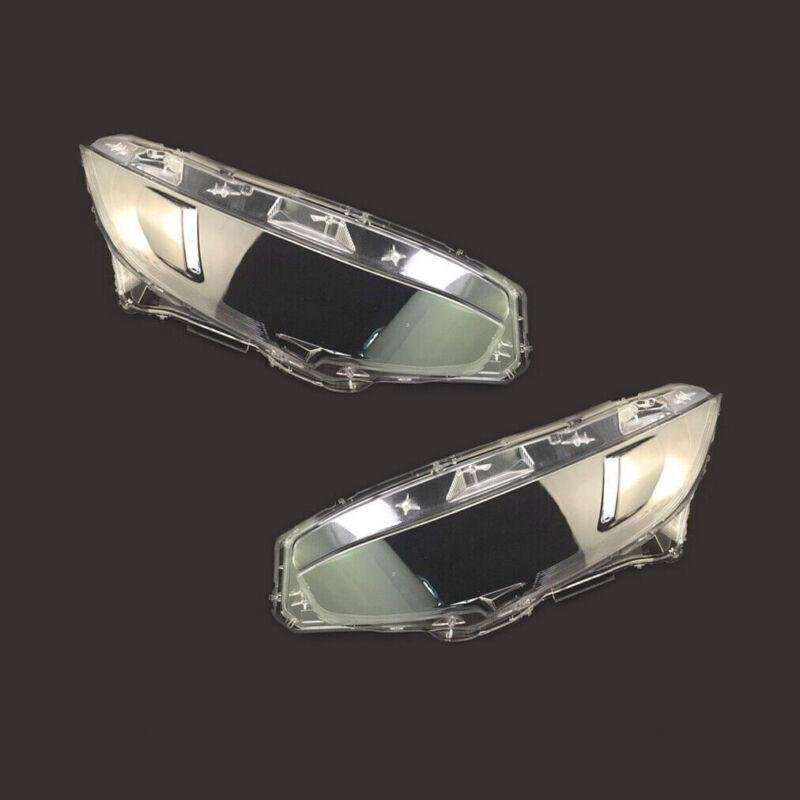 Pair Front Clear Headlight Lens Headlamp Cover For Honda Civic 2016-2019 2017