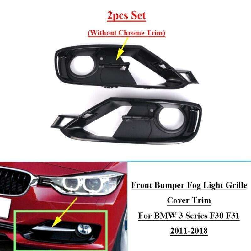 2pcs Front Bumper Fog Light Grille Cover Trims For BMW 3 Series F30 F31 11-18