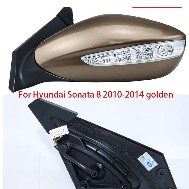 Golden Left For Hyundai Sonata 8 10-14 Rearview Mirror Assembly 5 Wires 1PCS
