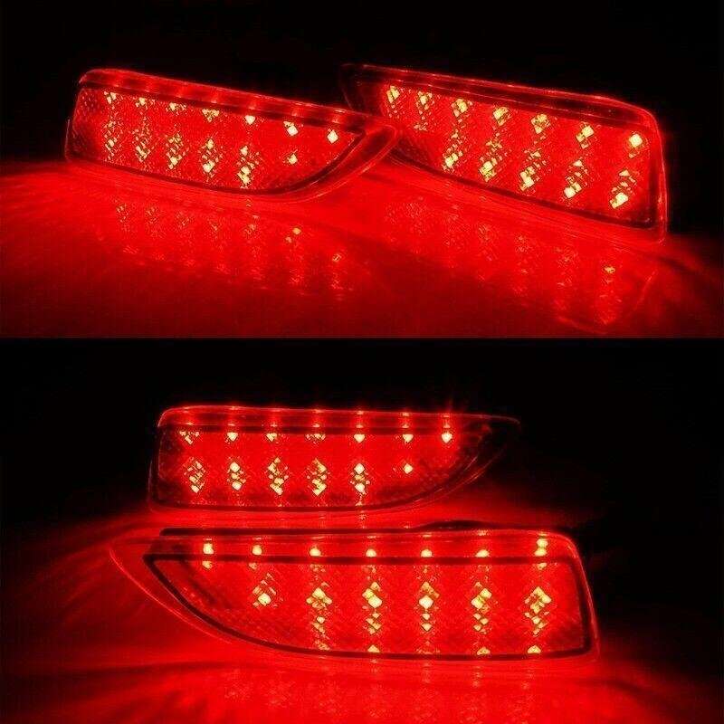 2x Smoke Lens Bumper Reflector LED Tail Brake Light For 2011-2013 Toyota Corolla