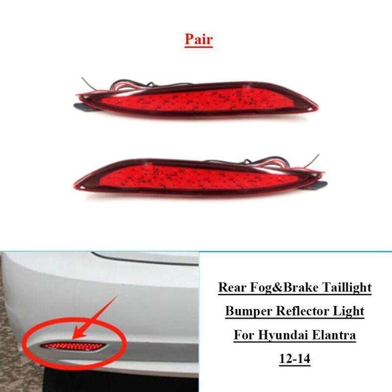 Rear Fog Brake Taillight Bumper Reflector Light For Hyundai Elantra 12-14 Pair