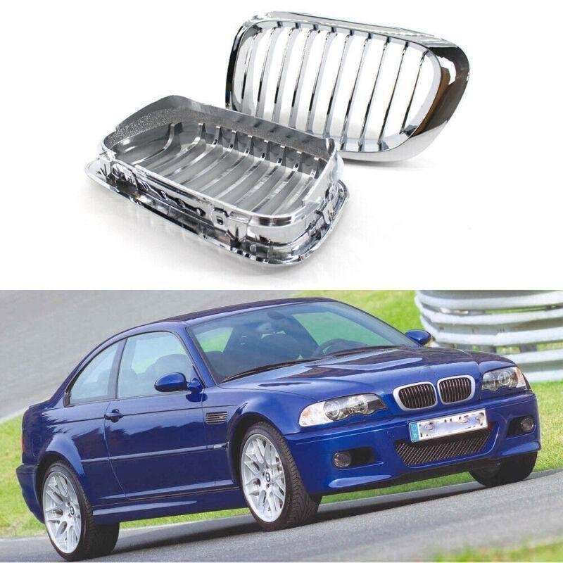 Fits BMW E46 2D Coupe Convertible 99-02 Pre-Facelift Silver Chrome Front Grille