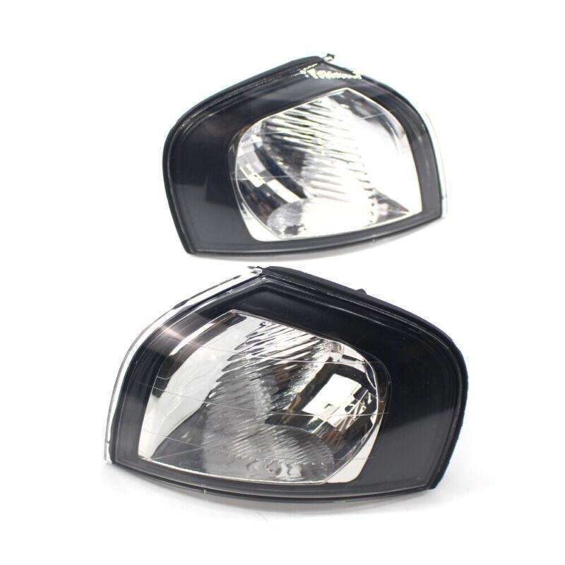 Pair of L&amp;R Replacement Black Corner Signal Light Fit For 1999-2006 Volvo S80
