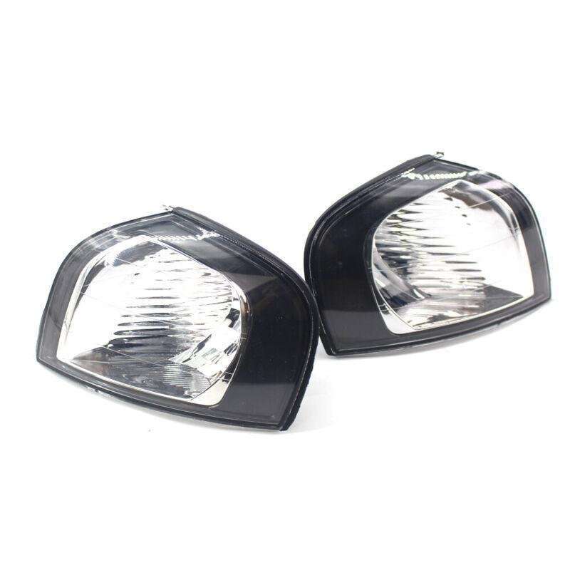 Pair of L&amp;R Replacement Black Corner Signal Light Fit For 1999-2006 Volvo S80