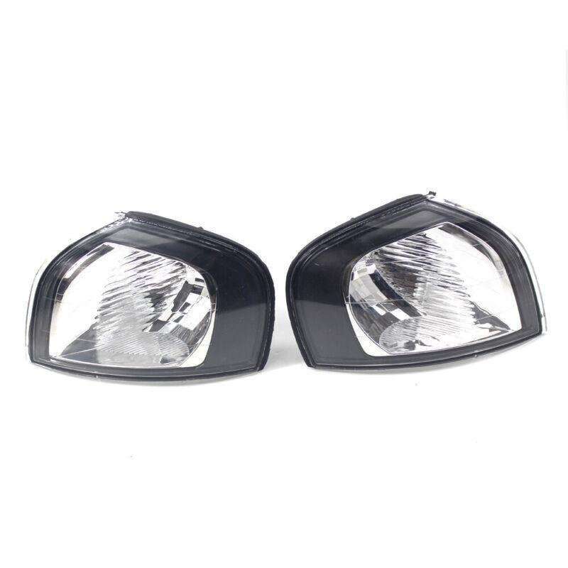 Pair of L&amp;R Replacement Black Corner Signal Light Fit For 1999-2006 Volvo S80