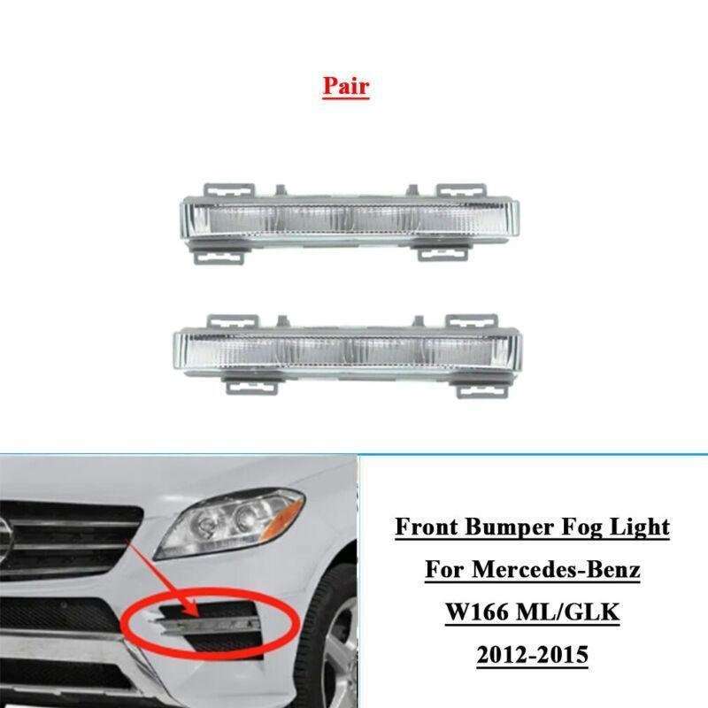 2x Front Bumper Fog Lights For Mercedes-Benz W166 ML/GLK 12-15 LR 2049065401/501