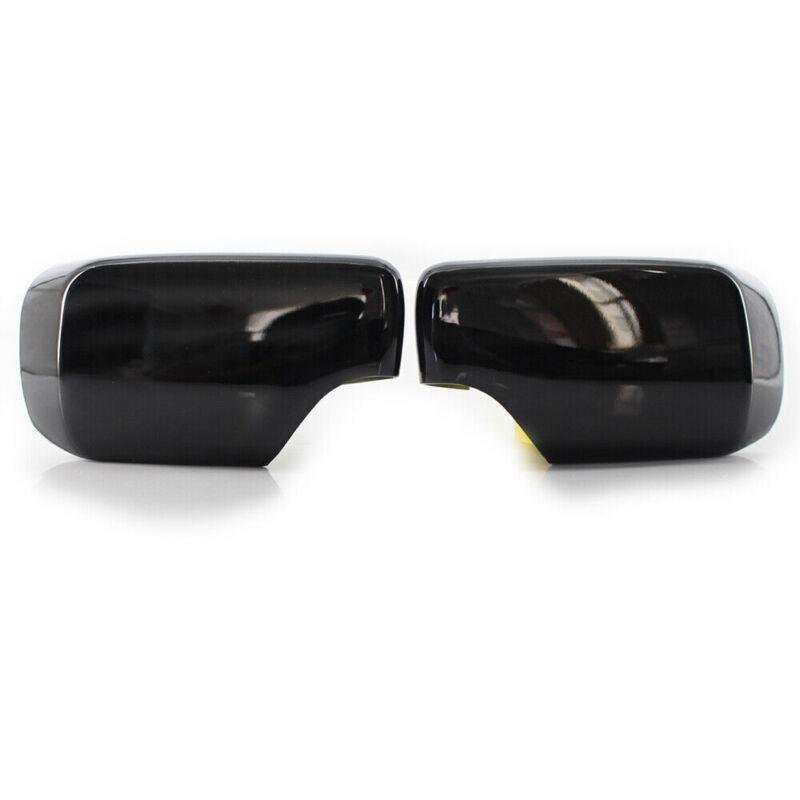 ABS Pair L+R Glossing Black Door Mirror Wing Cover Cap Fit For BMW E46 98-05