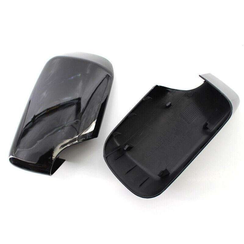 ABS Pair L+R Glossing Black Door Mirror Wing Cover Cap Fit For BMW E46 98-05