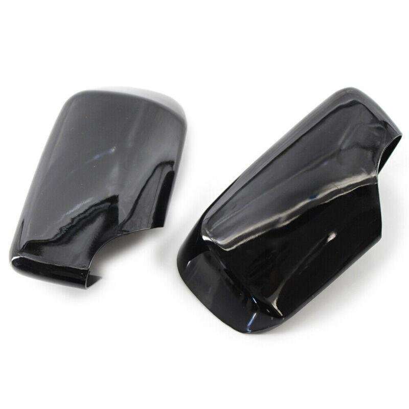 ABS Pair L+R Glossing Black Door Mirror Wing Cover Cap Fit For BMW E46 98-05