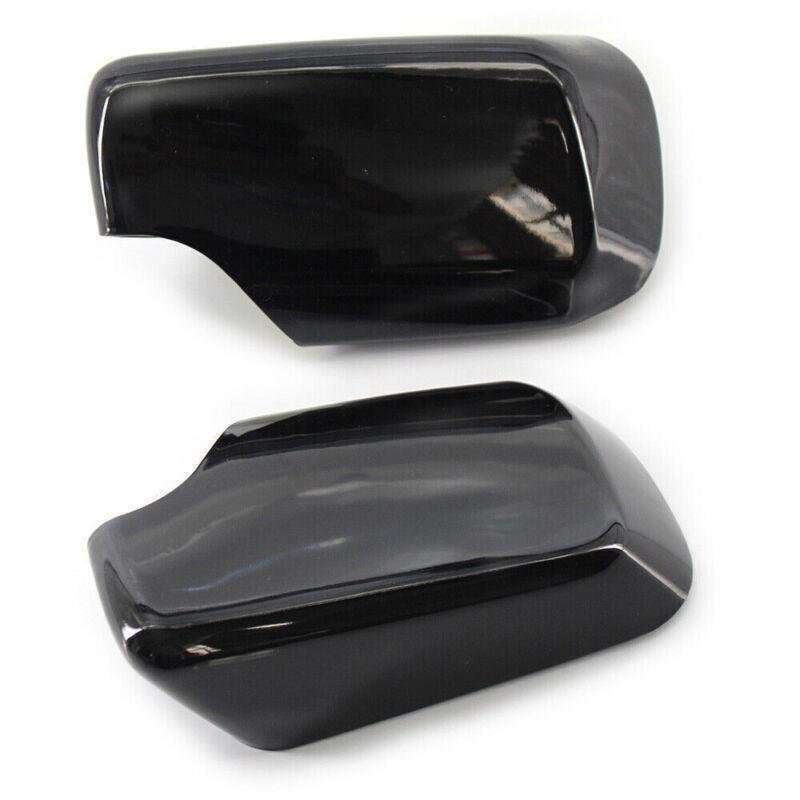 ABS Pair L+R Glossing Black Door Mirror Wing Cover Cap Fit For BMW E46 98-05