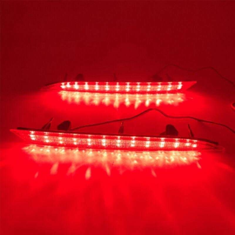 2x Smoked Rear Bumper Reflector Lights For Opel Vauxhall Astra J 5 Door 10-15