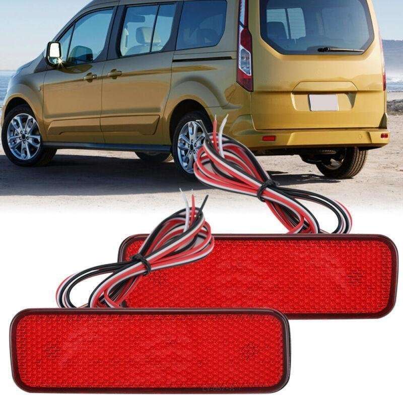 Pair Rear Bumper Reflector Brake Lights For Ford Transit Custom Connect TOURNEO