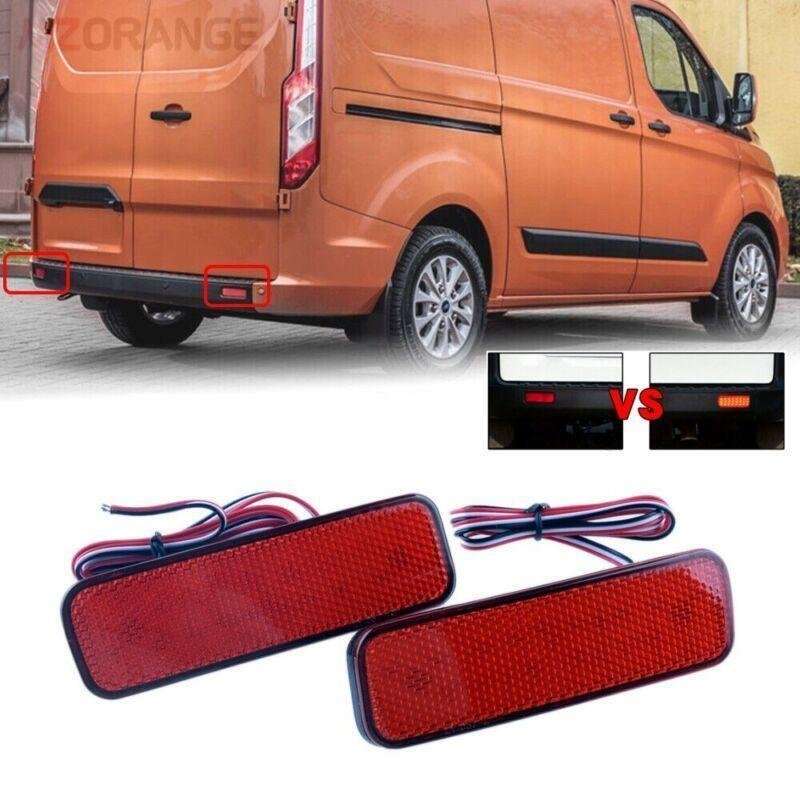 Pair Rear Bumper Reflector Brake Lights For Ford Transit Custom Connect TOURNEO
