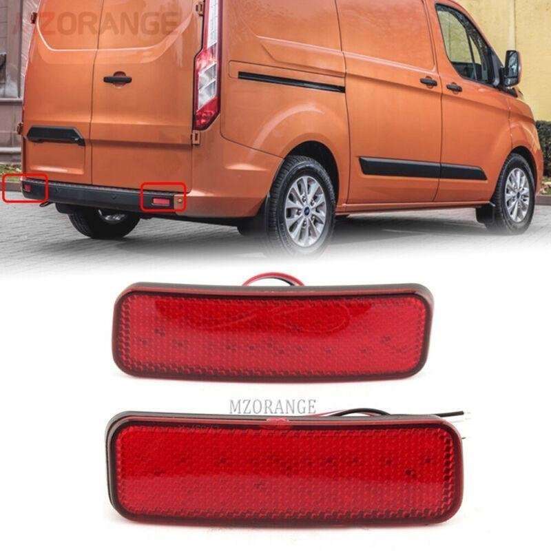 Pair Rear Bumper Reflector Brake Lights For Ford Transit Custom Connect TOURNEO