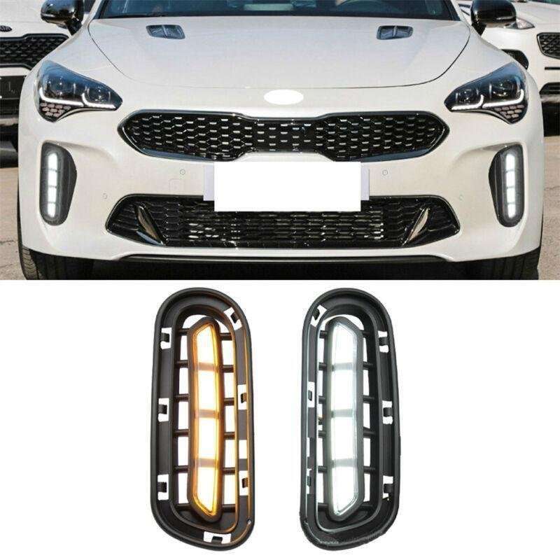 LED DRL Daytime Running Fog Light Lamps Fit For Kia Stinger 2018-2020