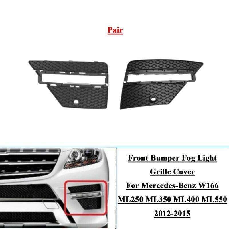 2x Front Bumper Fog Light Grille Cover For Benz W166 ML250 ML350 ML550 12-15 LR