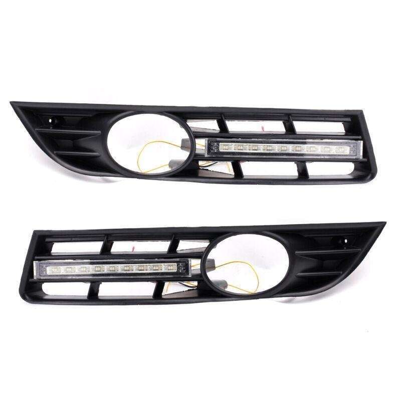 2x/Set LED DRL Daytime Running Light &amp; Mesh Grille Fit for VW Passat B6 2006-09