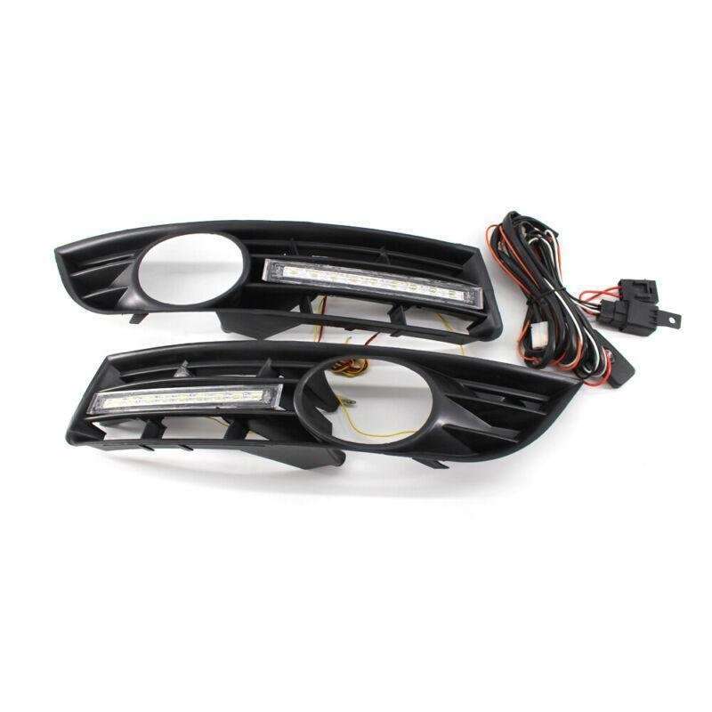 2x/Set LED DRL Daytime Running Light &amp; Mesh Grille Fit for VW Passat B6 2006-09
