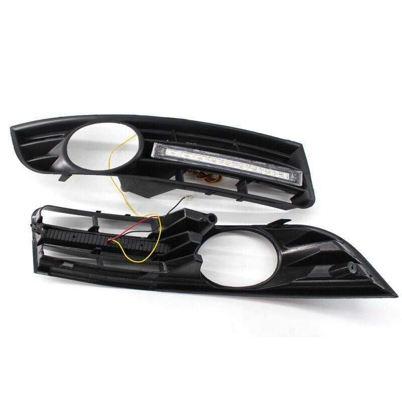 2x/Set LED DRL Daytime Running Light &amp; Mesh Grille Fit for VW Passat B6 2006-09