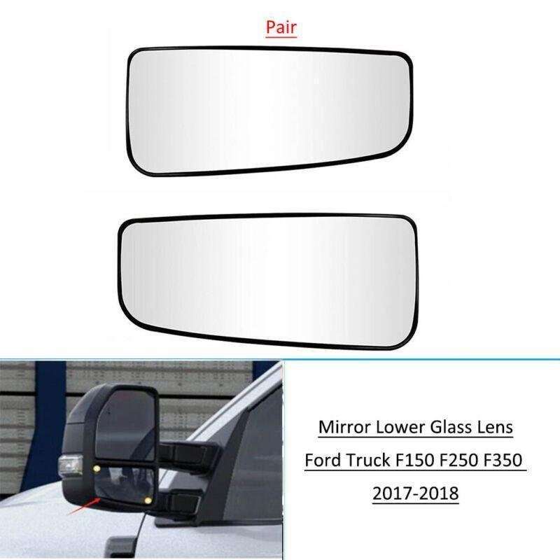 Pair Lower Mirror Glass For Ford Truck F150 F250 F350 F450 2017 2018