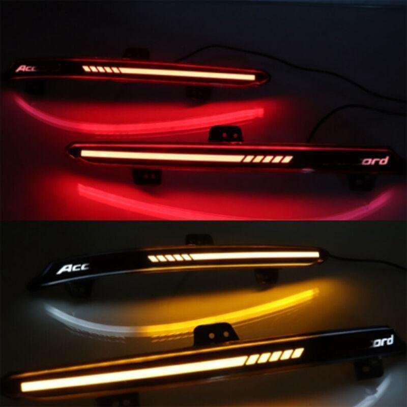 Red Rear Taillight Bumper Reflector Lights For Honda Accord 10th 18-20 Pair E