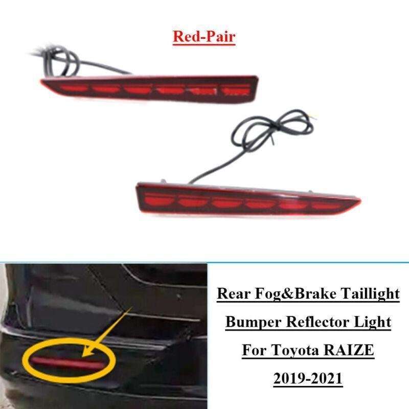 Red LED Rear Taillight Bumper Reflector Light For Toyota RAIZE 19-21 Pair