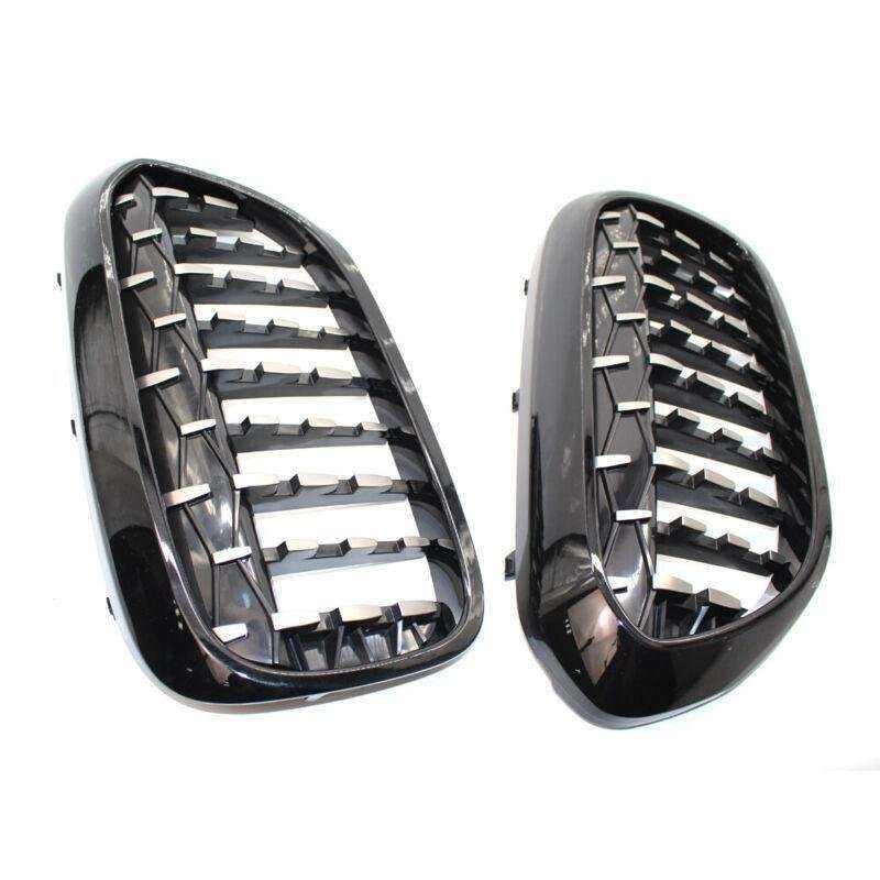 Fits G30 G38 5-Series 535i 525i 17-19 Pair Diamond Black Chrome Kindey Grille