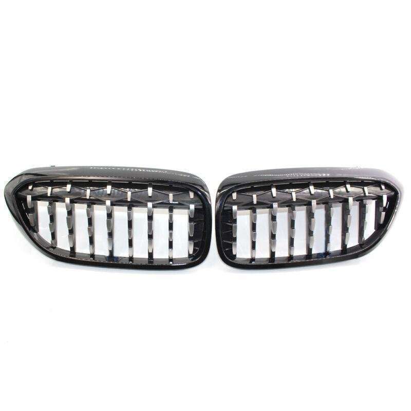 Fits G30 G38 5-Series 535i 525i 17-19 Pair Diamond Black Chrome Kindey Grille