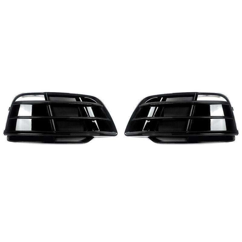For Audi SQ5 Q5 S-Line 2018-2020 Black Pair Bumper Fog Light Cover Bezel Grille