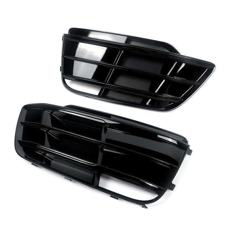 For Audi SQ5 Q5 S-Line 2018-2020 Black Pair Bumper Fog Light Cover Bezel Grille