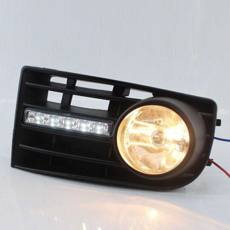 PAIR FOG LIGHTS LAMPS GRILLE FIT FOR VW GOLF 5 MK5 RABBIT 2003-2009 &amp; WIRING KIT