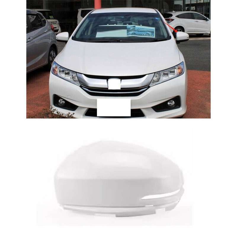 1x For Honda City 2014-2017 Front Left LH Rearview Mirror White Upper Cover