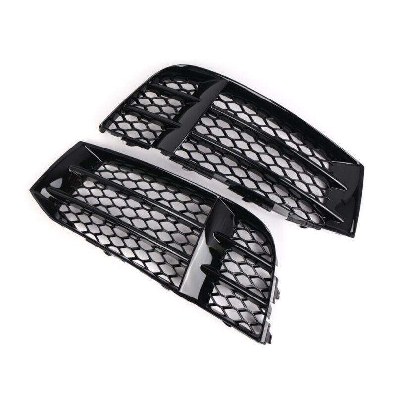 2pcs Set Front Bumper Lower Grilles For Audi RS5 RS5C 2010-2016 Gloss Black