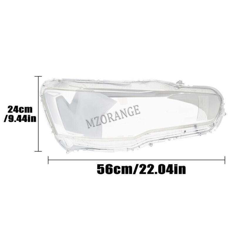 Pair Headlight Headlamp Lens Cover For Mitsubishi Lancer EX 2008 09 10 11 12-15